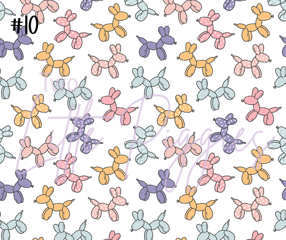 Printed Vinyl - Retro Balloon Dog - Purple