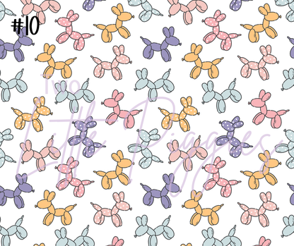 Printed Vinyl - Retro Balloon Dog - Purple