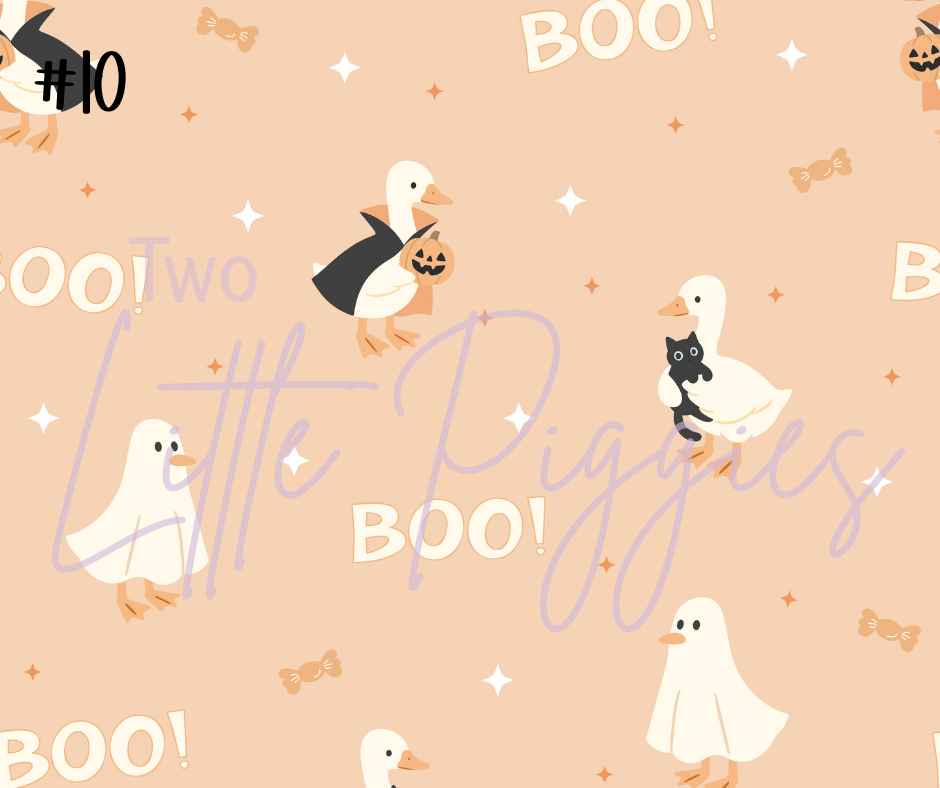 Printed Vinyl - Halloween Spooky Goose - Purple and Orange