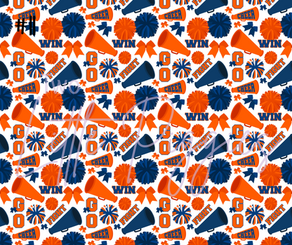 Printed Vinyl - Cheer - Navy and Orange