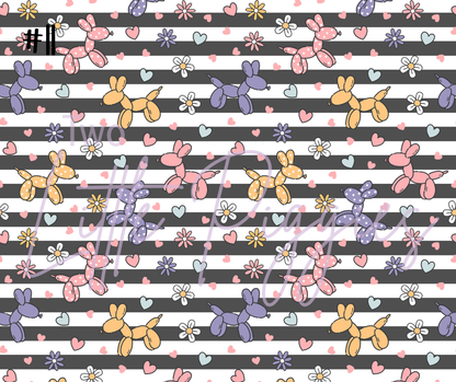 Printed Vinyl - Retro Balloon Dog - Purple