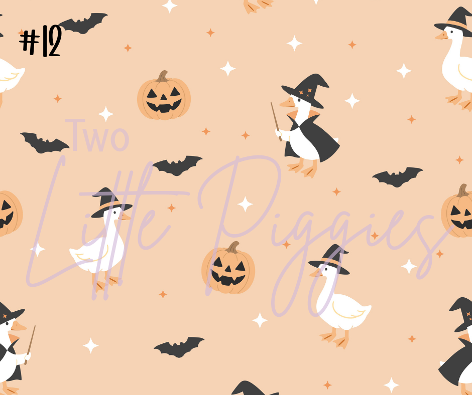 Printed Vinyl - Halloween Spooky Goose - Pink and Orange