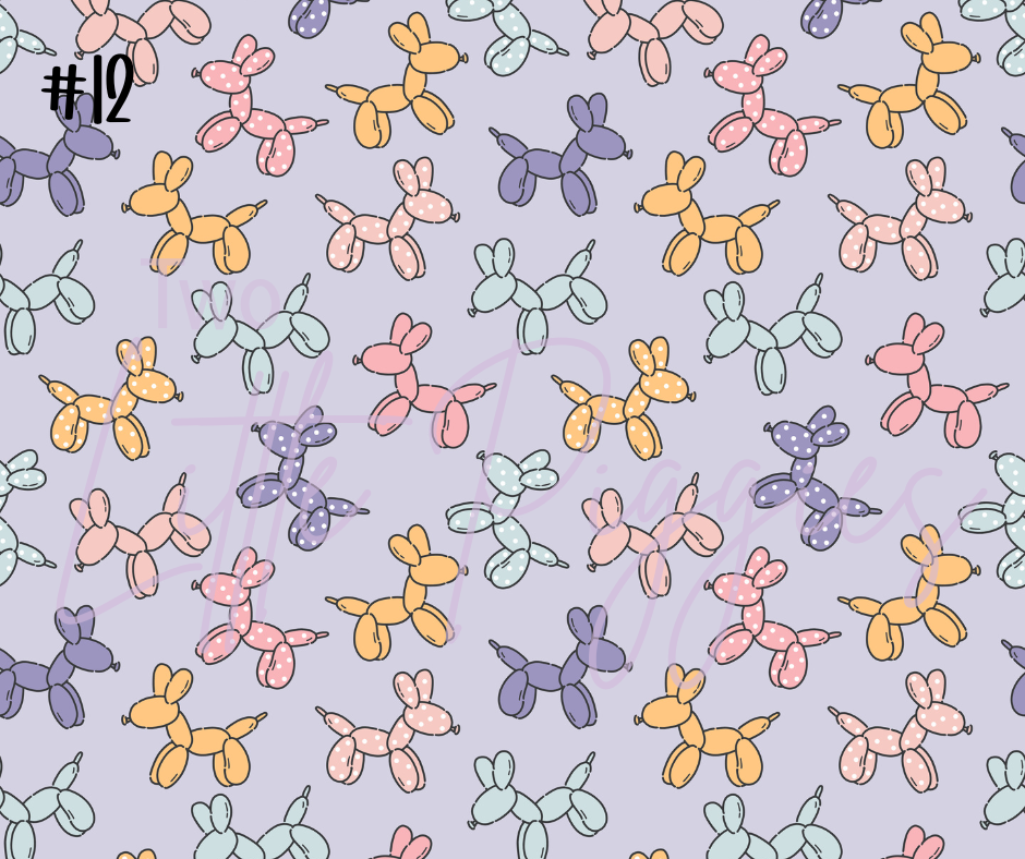 Printed Vinyl - Retro Balloon Dog - Purple