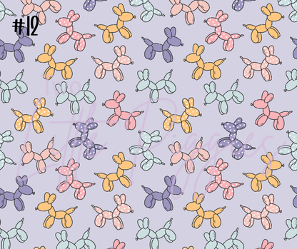 Printed Vinyl - Retro Balloon Dog - Purple