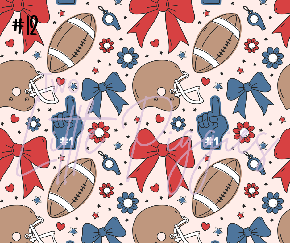 Printed Vinyl - Football and Bows