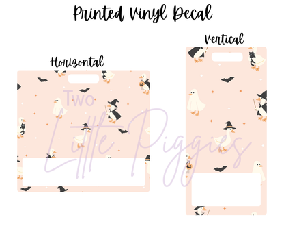 Printed Vinyl - Halloween Spooky Goose - Pink and Orange