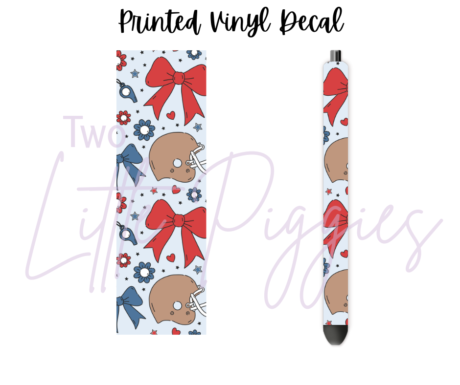 Printed Vinyl - Football and Bows