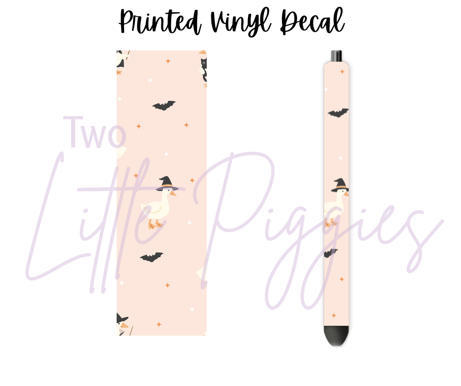 Printed Vinyl - Halloween Spooky Goose - Pink and Orange