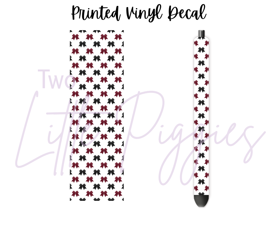 Printed Vinyl - Cheer - Burgundy, White and Black