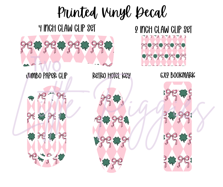 Printed Vinyl - St. Patrick's - Bows, Disco, and Balloon Dogs