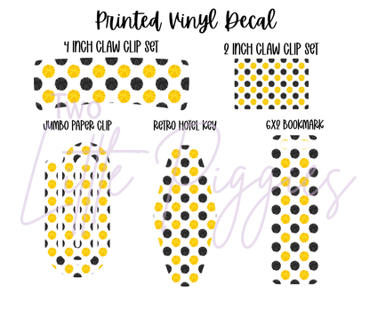 Printed Vinyl - Cheer - Yellow and Black