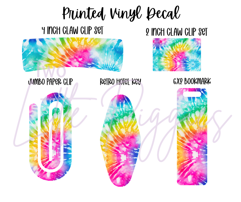 Printed Vinyl - Rainbow Tie Dye