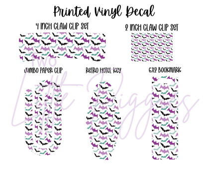 Printed Vinyl - Halloween Teal & Purple Collection