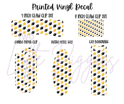 Printed Vinyl - Football - Black and Gold