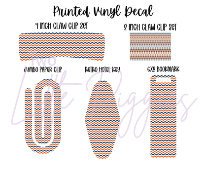 Printed Vinyl - Cheer - Navy and Orange