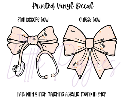 Printed Vinyl - Halloween Spooky Goose - Pink and Orange