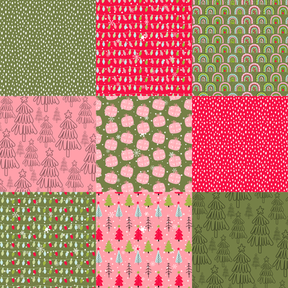 Printed Vinyl - Retro Pink Christmas