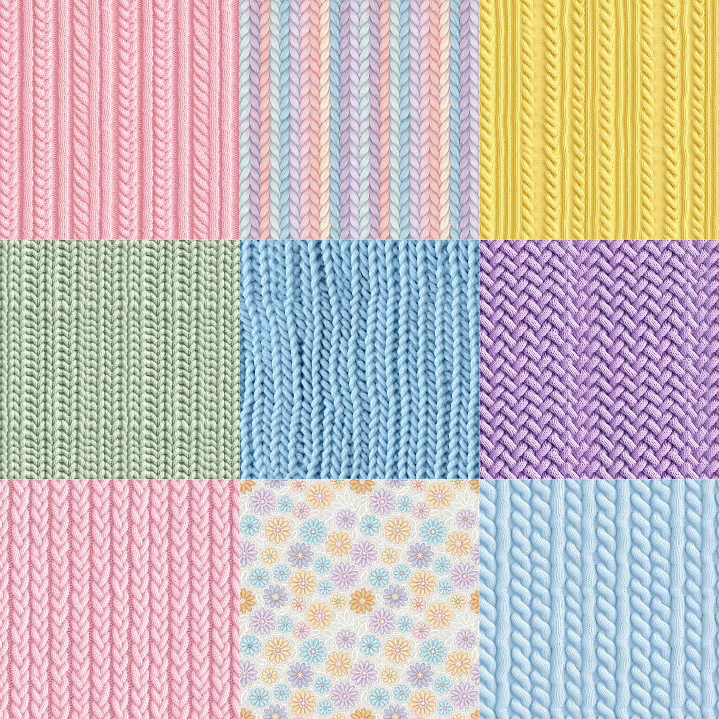 Printed Vinyl - Pastel Knit