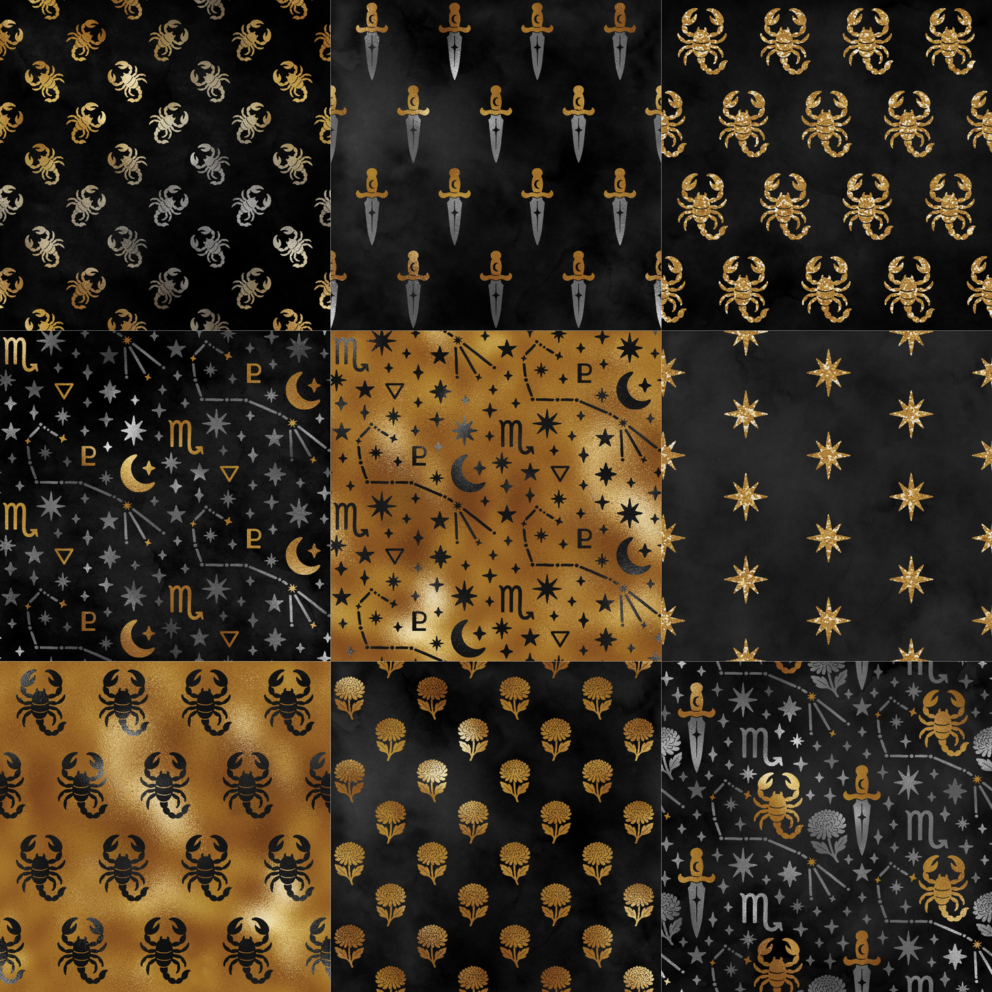 Printed Vinyl - Scorpio - Black and Gold