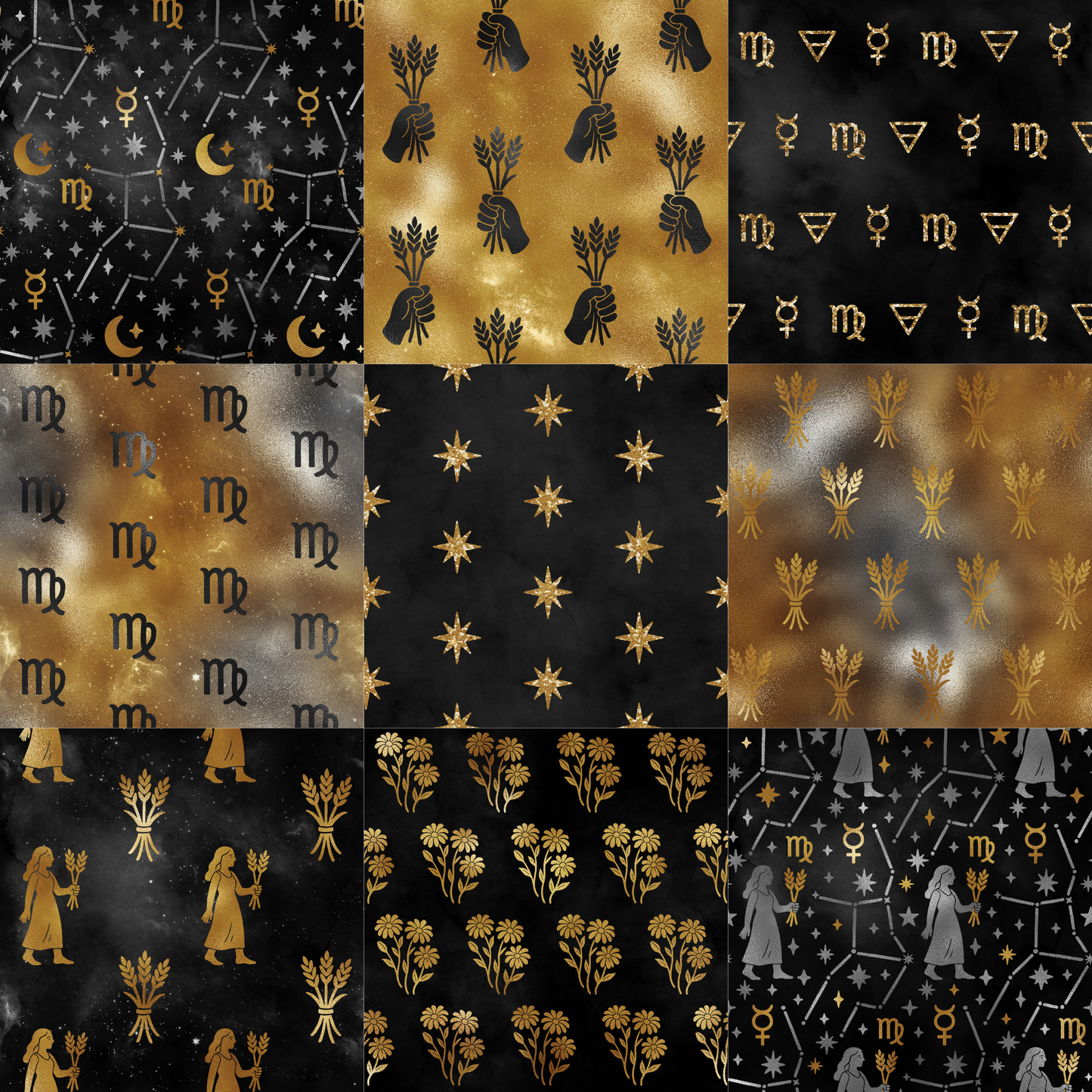 Printed Vinyl - Virgo - Black and Gold
