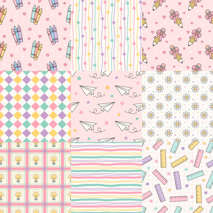 Printed Vinyl - Back to School - Pastel