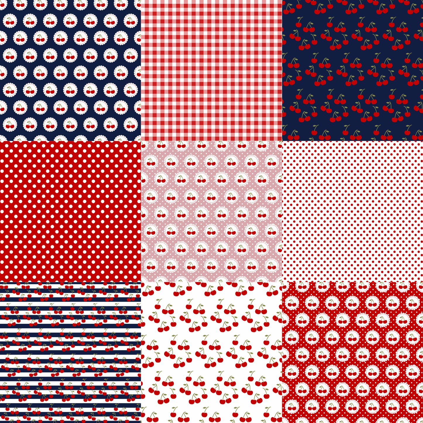 Printed Vinyl - 4th of July - Cherries