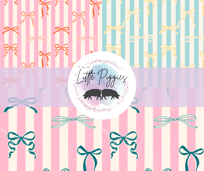 Printed Vinyl - Stripes and Bows