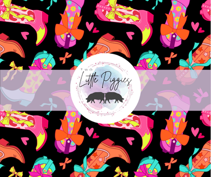 Printed Vinyl - Neon Cowgirl Boots