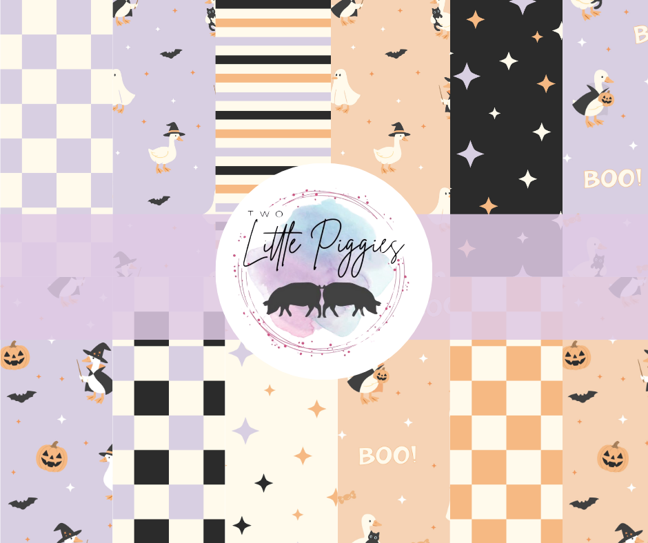 Printed Vinyl - Halloween Spooky Goose - Purple and Orange