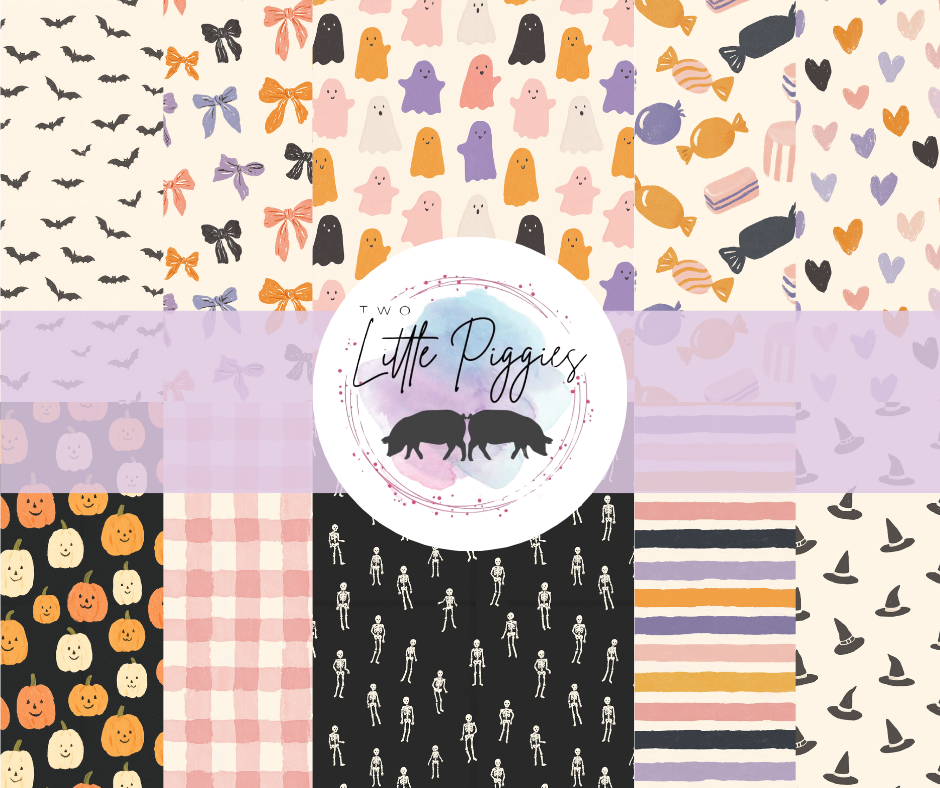 Printed Vinyl - Pastel Halloween Doodle