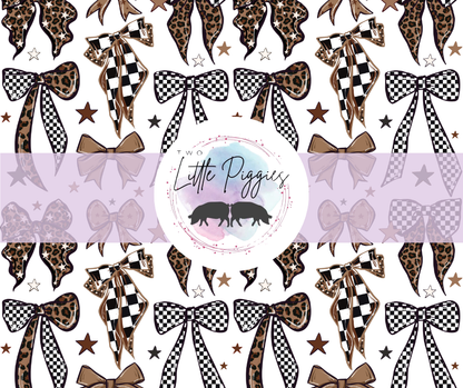 Printed Vinyl - Leopard and Checkered Bows