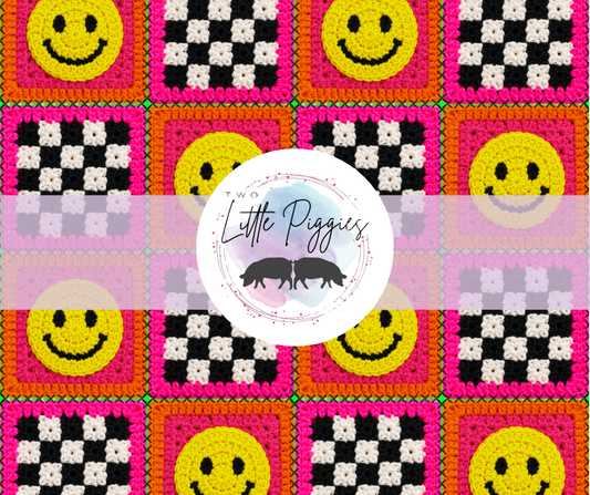 Printed Vinyl - Crochet Smiley