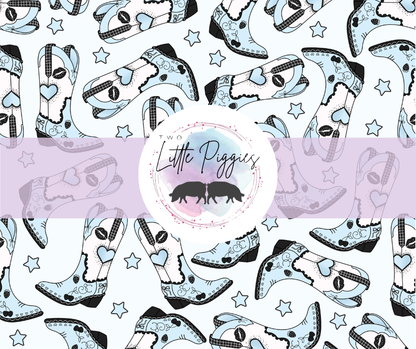 Printed Vinyl - 4th of July - Blue Lover Cowgirl Boot