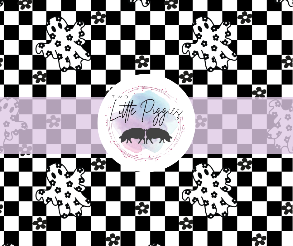 Printed Vinyl - Floral Checker Ghost