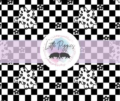 Printed Vinyl - Floral Checker Ghost