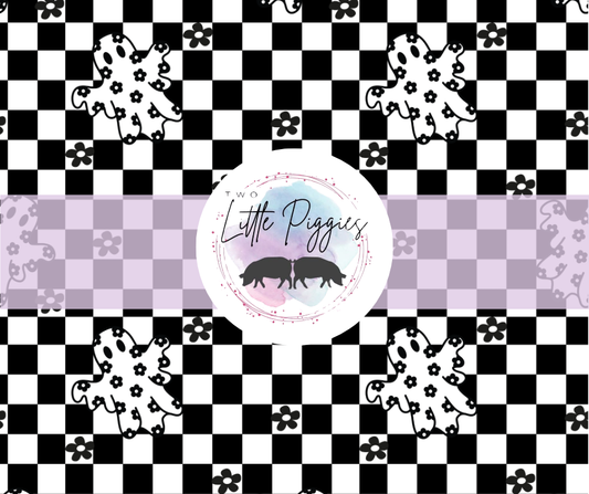 Printed Vinyl - Floral Checker Ghost