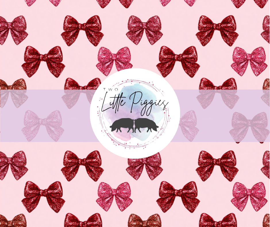 Printed Vinyl - Pink Glitter Bows
