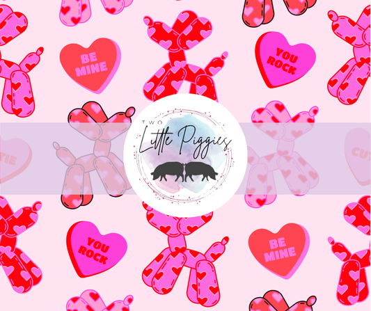 Printed Vinyl - Valentine - Balloon Dogs
