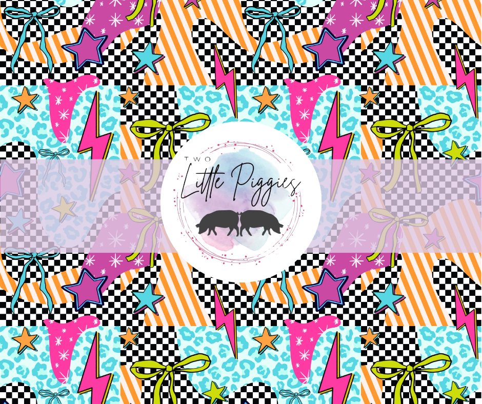Printed Vinyl - Grunge Checkered Leopard