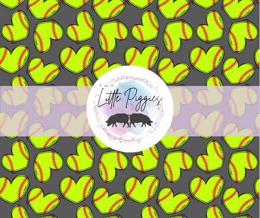 Printed Vinyl - Softball Hearts