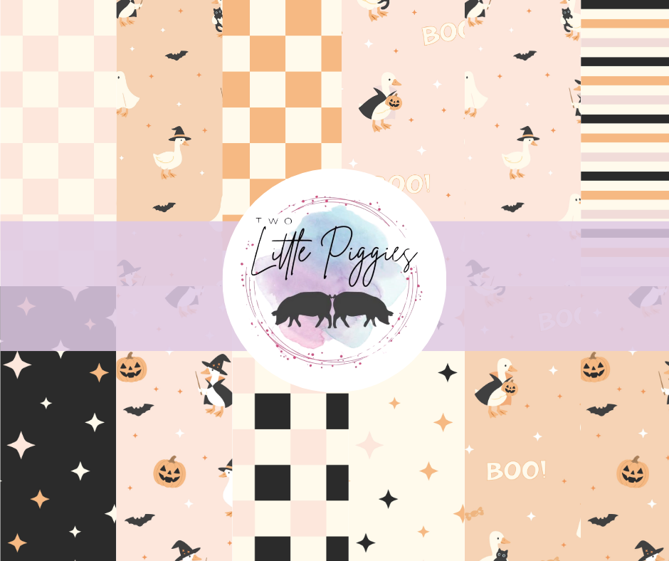 Printed Vinyl - Halloween Spooky Goose - Pink and Orange