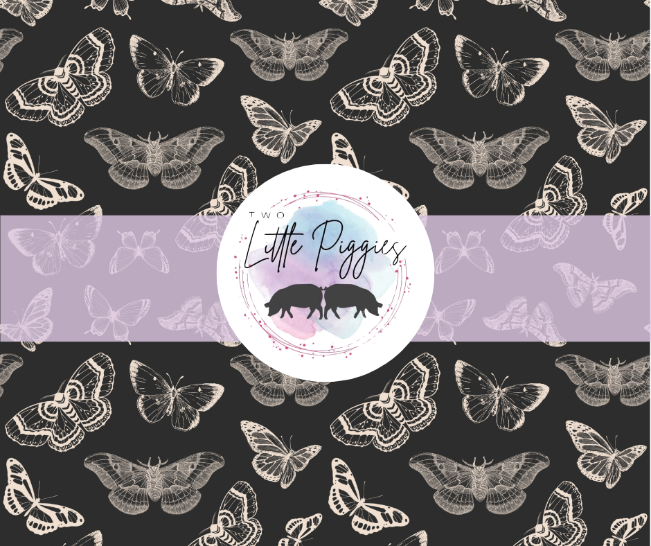 Printed Vinyl - Black and Cream Moths