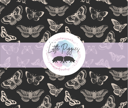 Printed Vinyl - Black and Cream Moths