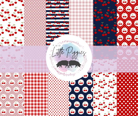 Printed Vinyl - 4th of July - Cherries