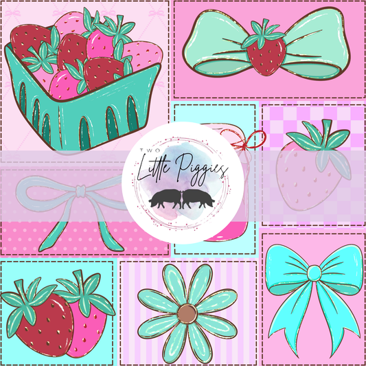 Printed Vinyl - Patchwork - Strawberry Jam