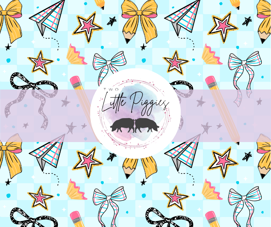 Printed Vinyl - School Bows and Paper Planes