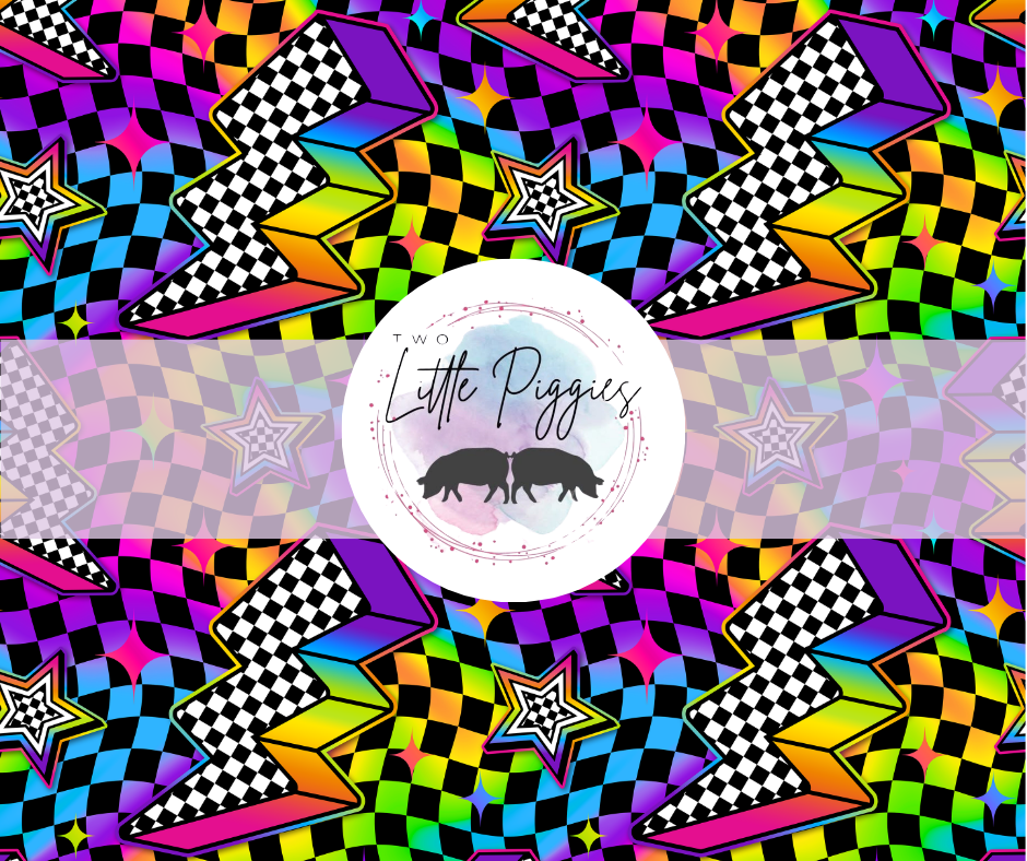 Printed Vinyl - Rainbow Checkers Bolts