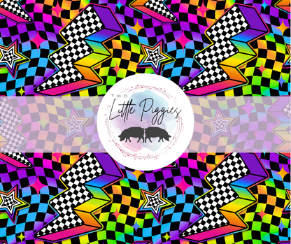 Printed Vinyl - Rainbow Checkers Bolts
