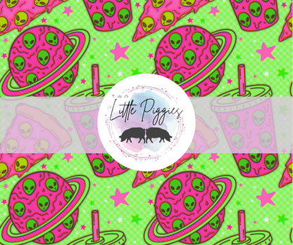 Printed Vinyl - Neon Pizza Alien