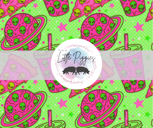 Printed Vinyl - Neon Pizza Alien